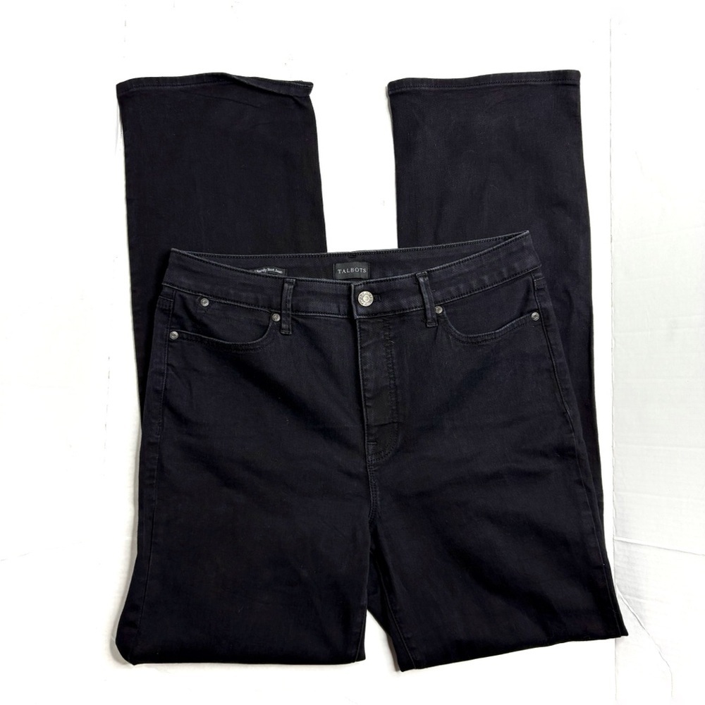 Talbots Solid Black Barely Boot Cut Stretch Jeans - image 1